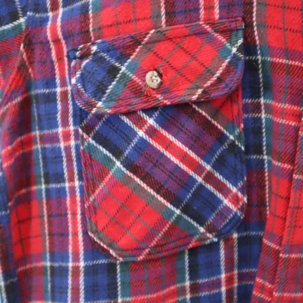 melton メルトン 70s ヴィンテージ USA製 チェック 長袖 ネルシャツ L 赤系 メンズ