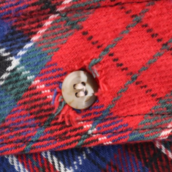 melton メルトン 70s ヴィンテージ USA製 チェック 長袖 ネルシャツ L 赤系 メンズ