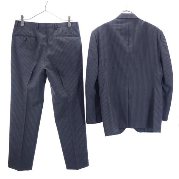 Glen Mont グレンモント ウールブレンド ストライプ柄 スーツ 上下 セットアップ 94A6 紺系 テーラードジャケット メンズ