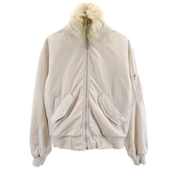 SNIDEL スナイデル MA-1 フライトジャケット 0 ベージュ チャイニーズラクーン レディース