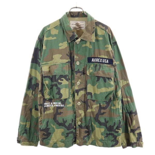 アヴィレックス 迷彩柄 ミリタリージャケット M カーキ系 AVIREX メンズ