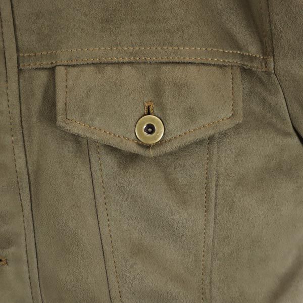 ZARA MAN ザラマン エコスエード ジャケット M カーキ フェイク 裏キルティング メンズ