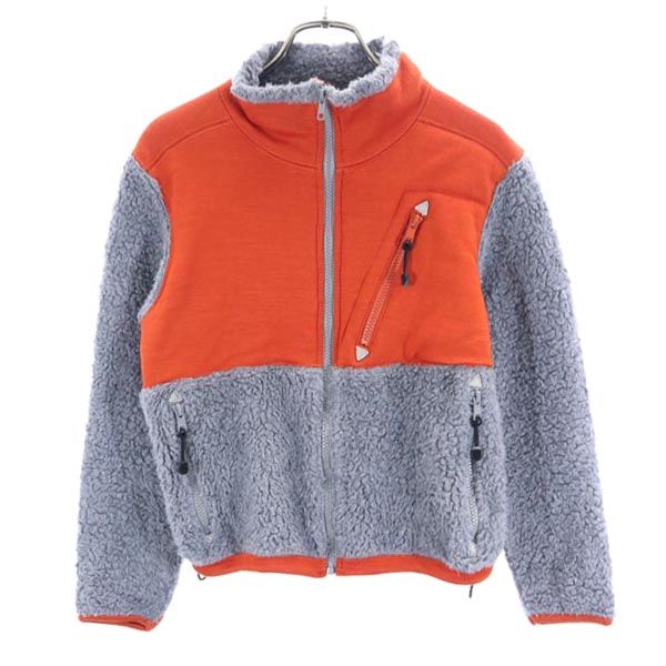 フィルメランジェ 日本製 ウール ボア フリースジャケット 0 グレー×オレンジ FilMelange レディース