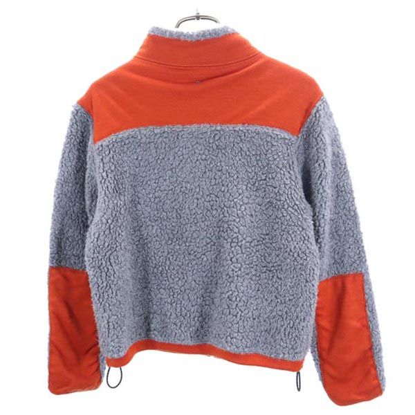 フィルメランジェ 日本製 ウール ボア フリースジャケット 0 グレー×オレンジ FilMelange レディース