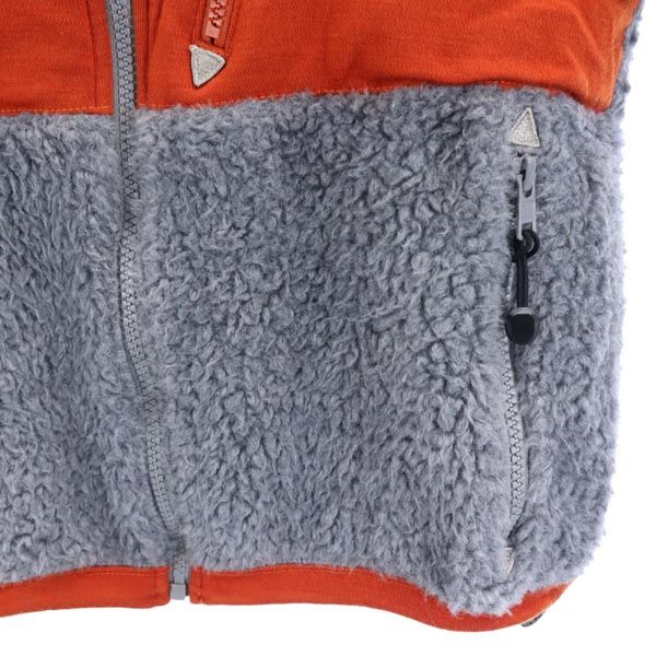 フィルメランジェ 日本製 ウール ボア フリースジャケット 0 グレー×オレンジ FilMelange レディース