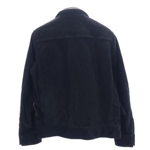 LOST CONTROL ロストコントロール コーデュロイジャケット 2 黒 衿レザー メンズ