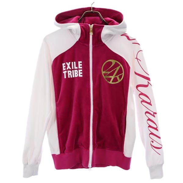 24KARATS 24カラッツ エグザイル トライブ 長袖 ジャージジャケット 上下 セットアップ 150 ピンク×ホワイト キッズ