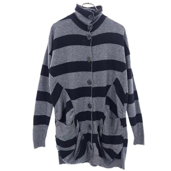 アレッサンドロ デラクア イタリア製 ボーダー ニットジャケット 40 グレー系 Alessandro dell'Acqua レディース