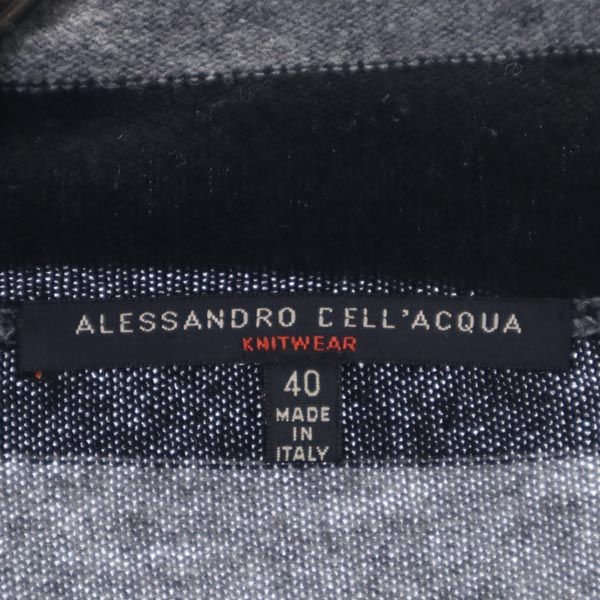 アレッサンドロ デラクア イタリア製 ボーダー ニットジャケット 40 グレー系 Alessandro dell'Acqua レディース