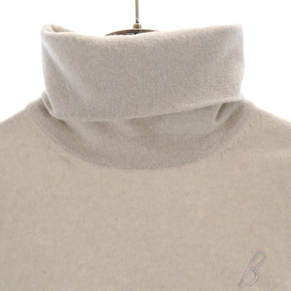 バランタイン カシミヤ100% ロゴ刺繍 長袖 タートルネック ニット アイボリー BALLANTYNE セーター レディース