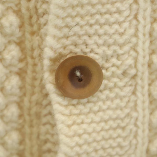 VINTAGE ヴィンテージ 80s ケーブル編 長袖 カーディガン アイボリー Vネック ニット メンズ