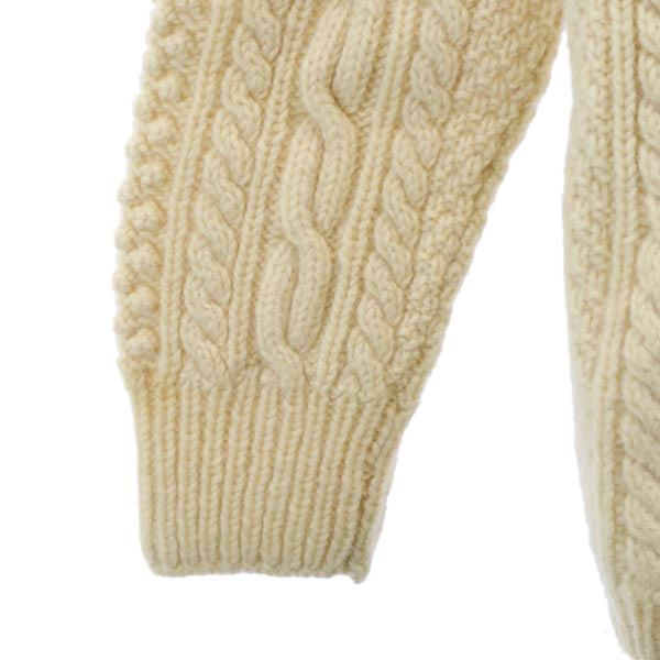 VINTAGE ヴィンテージ 80s ケーブル編 長袖 カーディガン アイボリー Vネック ニット メンズ