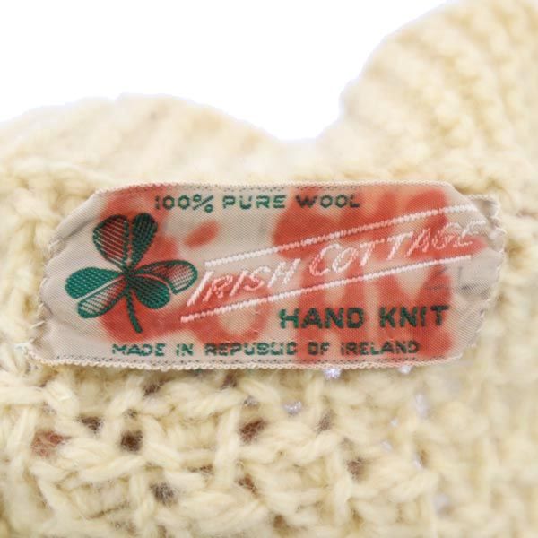 VINTAGE ヴィンテージ 80s ケーブル編 長袖 カーディガン アイボリー Vネック ニット メンズ