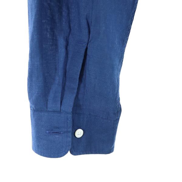 未使用 エディフィス 日本製 長袖 シャツ L ブルー系 EDIFICE メンズ