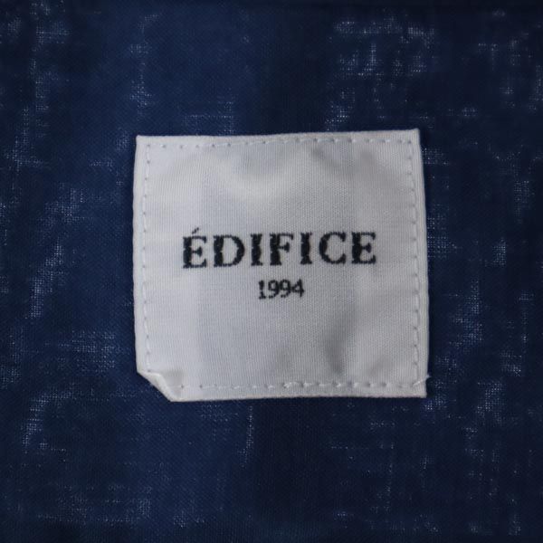 未使用 エディフィス 日本製 長袖 シャツ L ブルー系 EDIFICE メンズ