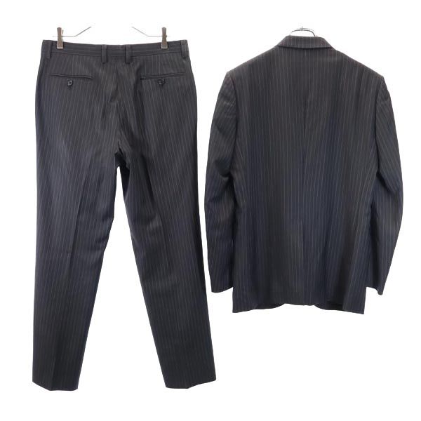 エポカウォモ ウール ストライプ スーツ 上下 セットアップ 48 グレー系 EPOCA UOMO テーラードジャケット ロングパンツ メンズ