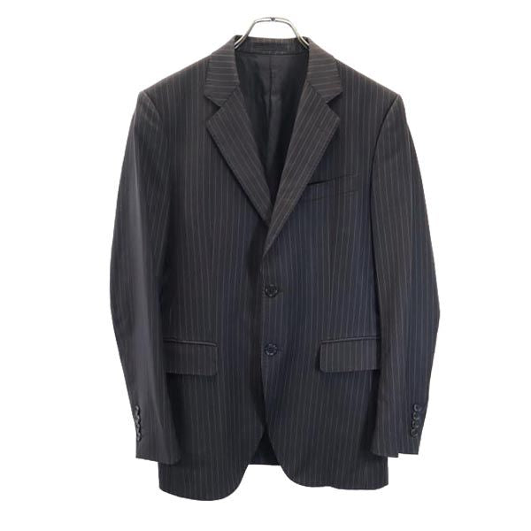 エポカウォモ ウール ストライプ スーツ 上下 セットアップ 48 グレー系 EPOCA UOMO テーラードジャケット ロングパンツ メンズ
