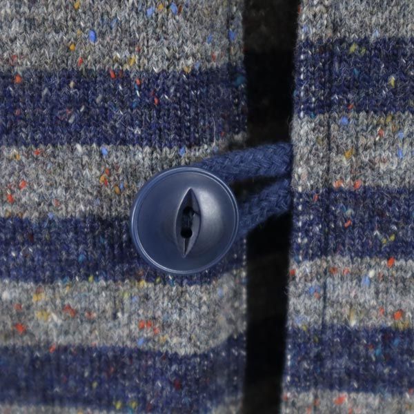 Jackman ジャックマン 日本製 ウールブレンド ボーダー柄 ジャケット M 紺×グレー系 メンズ