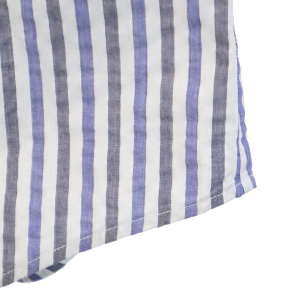 セオリー ストライプ 長袖 シャツ S グレー×ブルー theory レディース