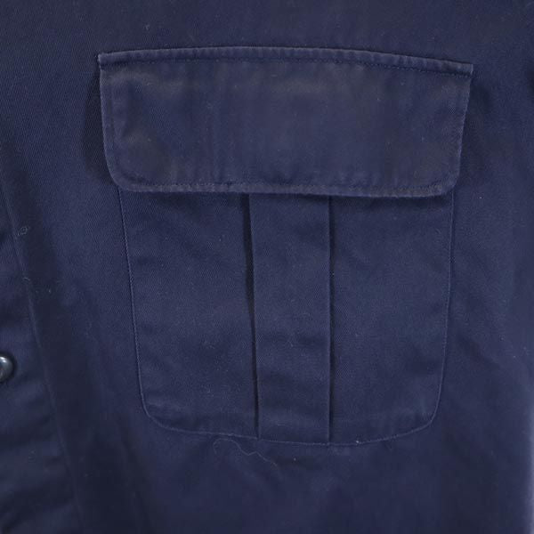 COVERT コーベルト イタリア製 長袖 バンドカラー シャツ L 紺系 メンズ