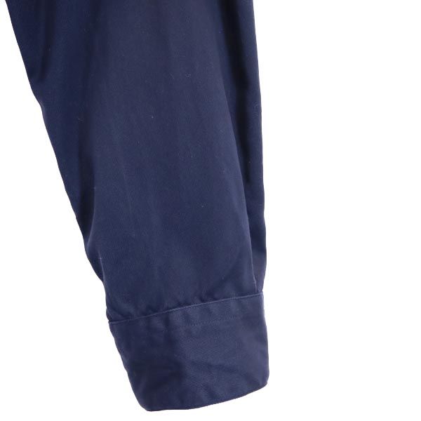 COVERT コーベルト イタリア製 長袖 バンドカラー シャツ L 紺系 メンズ