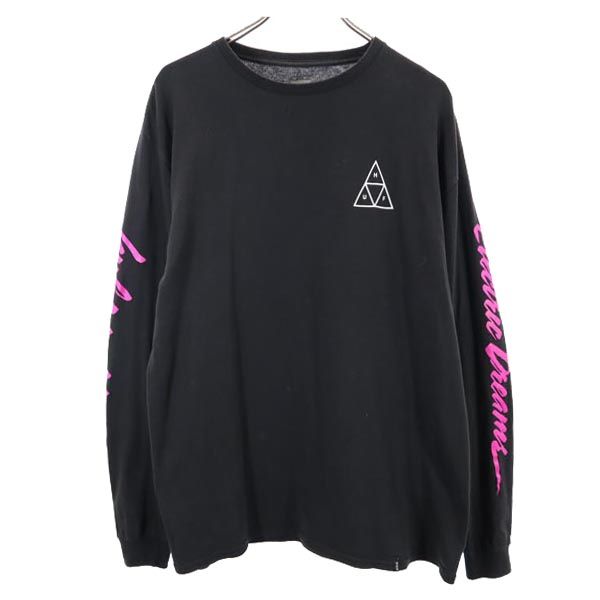 HUF ハフ プリント 長袖 Tシャツ L ブラック ロンT メンズ
