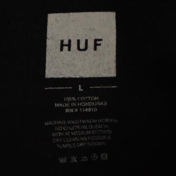 HUF ハフ プリント 長袖 Tシャツ L ブラック ロンT メンズ