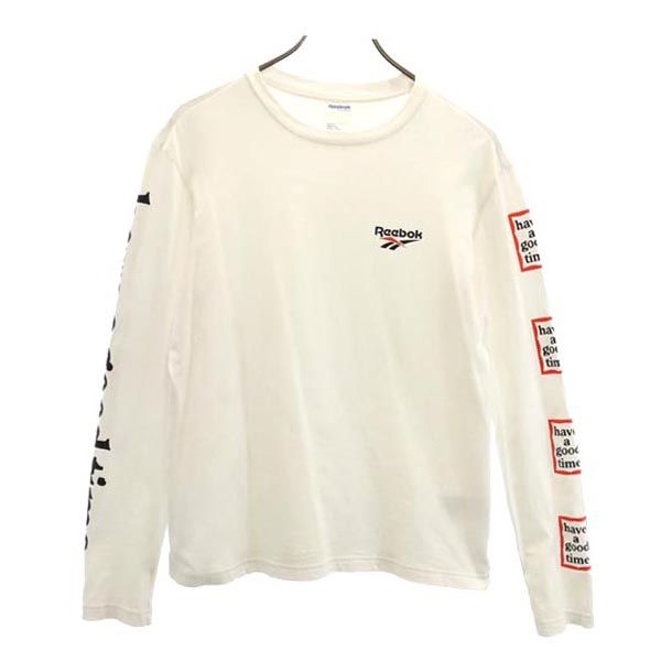 リーボック HAVE A GOOD TIME 長袖 Tシャツ S ホワイト系 Reebok ロンT メンズ