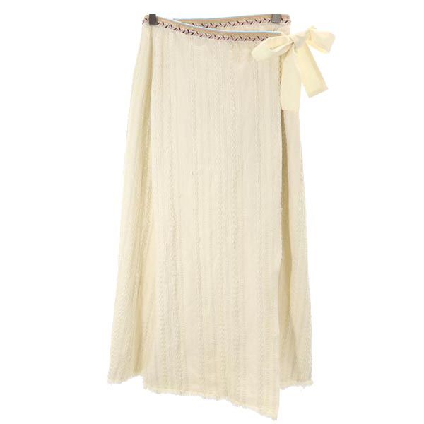 リリーブラウン ツイード ベアトップ 上下 セットアップ F/0 アイボリー Lily Brown ラップスカート レディース