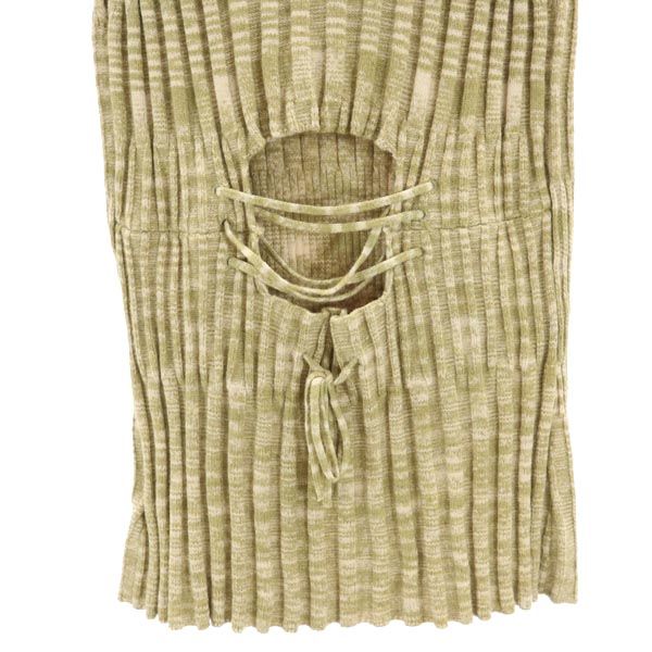 SNIDEL スナイデル ノースリーブ ニット 上下 セットアップ F カーキ ニットスカート レディース