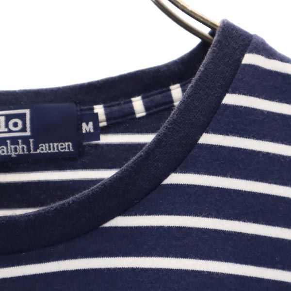ポロバイラルフローレン ボーダー 半袖 Tシャツ M ネイビー系 Polo by Ralph Lauren レディース