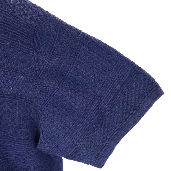 アメリカンラグシー リネンブレンド 半袖 サマー セーター 2 ネイビー系 AMERICAN RAG CIE ニット メンズ