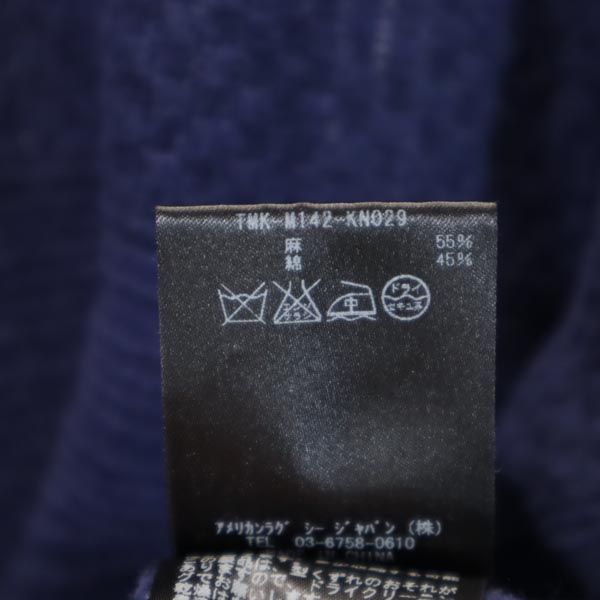 アメリカンラグシー リネンブレンド 半袖 サマー セーター 2 ネイビー系 AMERICAN RAG CIE ニット メンズ