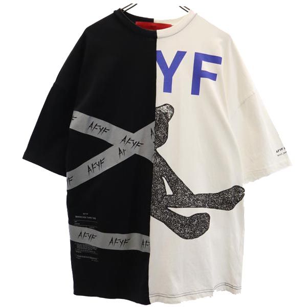 エーエフワイエフ プリント 半袖 Tシャツ FREE 白×黒 AFYF メンズ