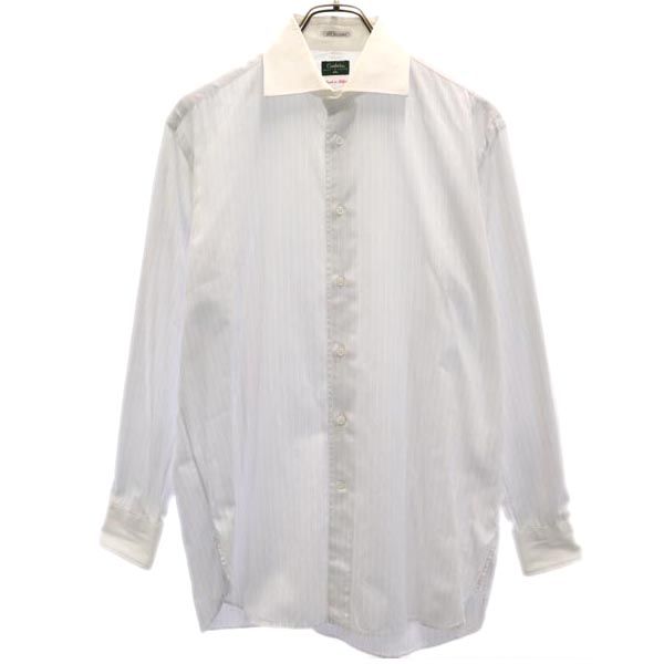 コンブリオ ストライプ柄 長袖 シャツ L ホワイト系 Conbrio ワイシャツ メンズ