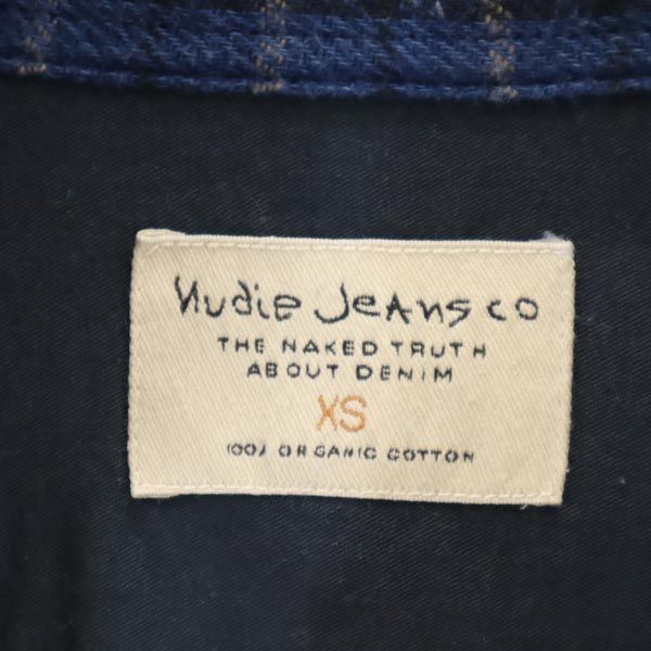 ヌーディジーンズ 長袖 オーガニックコットン シャツ XS ブルー系 Nudie Jeans co メンズ