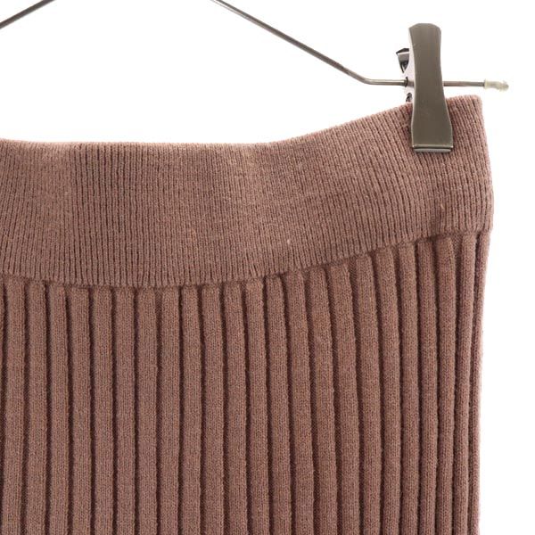 SNIDEL スナイデル 長袖 リブニット カットソー 上下 セットアップ F ピンク系 ニットスカート レディース