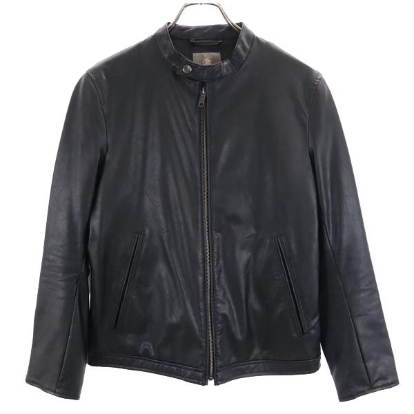 nano universe ナノユニバース フェイクレザー ジャケット S ブラック 薄中綿入 メンズ