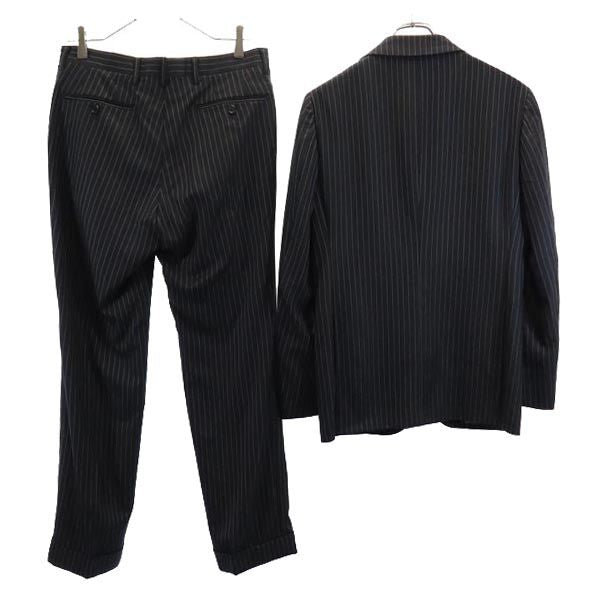 SHIPS シップス ストライプ柄 スーツ 上下 セットアップ ブラック メンズ