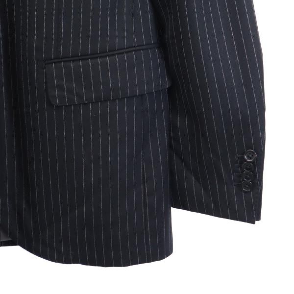 SHIPS シップス ストライプ柄 スーツ 上下 セットアップ ブラック メンズ