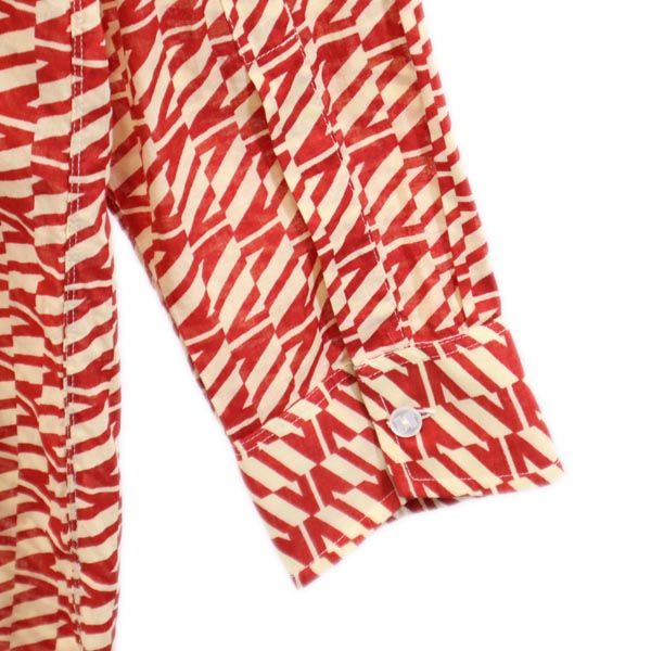 LANVIN ランバン 総柄 長袖 シャツ 4 レッド系 メンズ