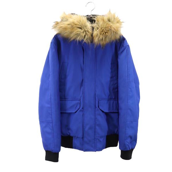 ザラマン 中綿ジャケット S 青系 ZARA MAN ファー メンズ