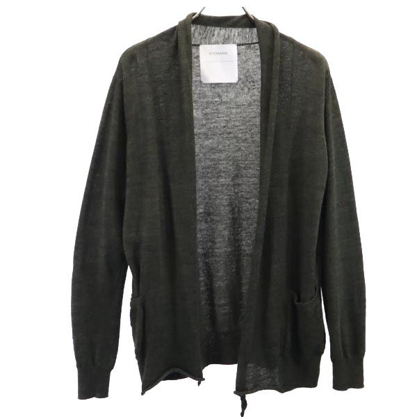 エストネーション リネン ウールブレンド 長袖 カーディガン S ブラウン系 ESTNATION メンズ
