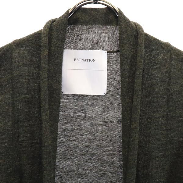 エストネーション リネン ウールブレンド 長袖 カーディガン S ブラウン系 ESTNATION メンズ