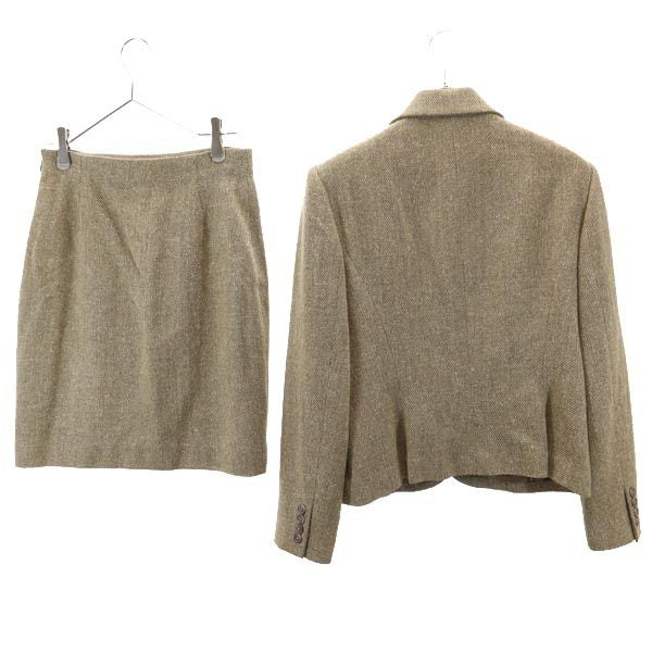 RALPH LAUREN ラルフローレン インパクト21 パープルレーベル スカートスーツ 上下 セットアップ 9 ブラウン系 レディース