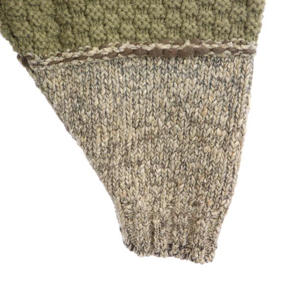 未使用 FUGA FUGA フーガフーガ 日本製 長袖 ウールブレンド セーター F カーキ系 ニット タグ付き レディース