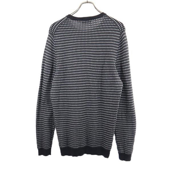 HUGO BOSS ヒューゴボス カシミヤブレンド 長袖 セーター M ブラック×ホワイト ニット メンズ