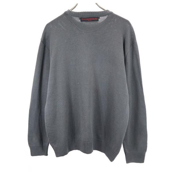 JC de CASTELBAJAC カステルバジャック イタリア製 長袖 クルーネック ニット セーター 52 グレー メンズ