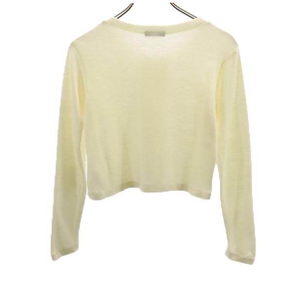 ミルク 日本製 長袖 ショート丈 ニット カーディガン ホワイト MILK レディース