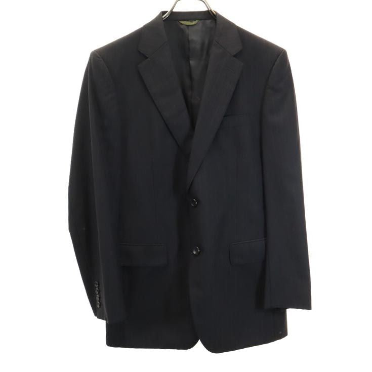 Durban ダーバン 日本製 ウール ストライプ柄 スーツ 上下 セットアップ 上94A6/下92A5 黒 メンズ